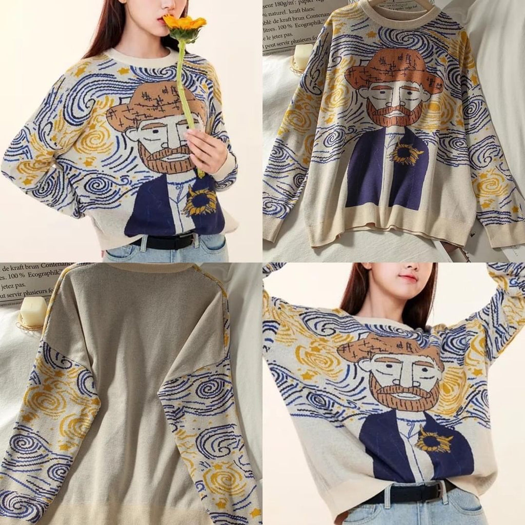 Van gogh Cartoon Sweater