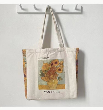 Van Gogh Artsy canvas tote bags