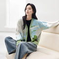 Green Wheat Field with Cypress Cardigan